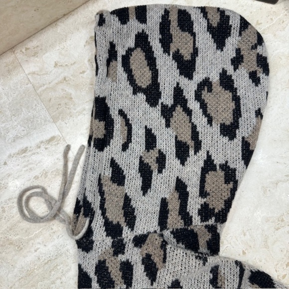 R13 Cashmere Hoodie Oversized Sweater Long Sleeve Leopard🌸 - Picture 8 of 16